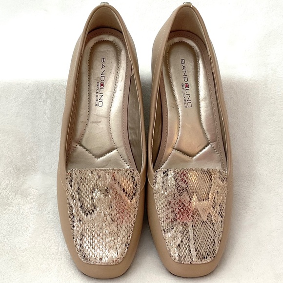 Beige Bandolino Lilas slip on leather comfort work shoes snake print  Sz 6.5M - Picture 13 of 15